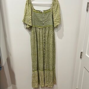 Green Floral Women's Dress